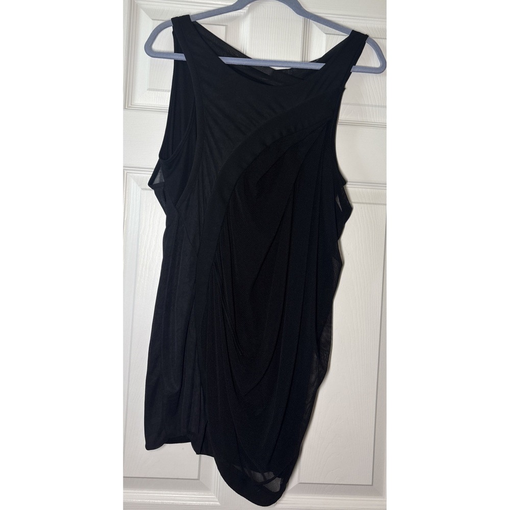 Kaylee Tankus Women's Black Draped Mesh Detail Dress Size Medium